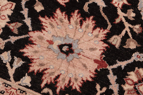 handmade Transitional Lahore Black Green Hand Knotted RECTANGLE 100% WOOL area rug 6' x 9'
