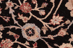 handmade Transitional Lahore Black Green Hand Knotted RECTANGLE 100% WOOL area rug 6' x 9'