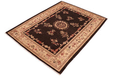 handmade Traditional Kafkaz Brown Tan Hand Knotted RECTANGLE 100% WOOL area rug 6' x 8'