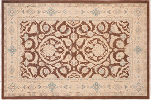 Bohemian Ziegler Marry Brown/Tan Hand Knotted Wool Rug - 5'11'' x 9'0''