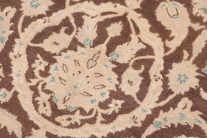 handmade Traditional Kafkaz Brown Tan Hand Knotted RECTANGLE 100% WOOL area rug 6x9