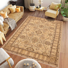 handmade Traditional Kafkaz Beige Tan Hand Knotted RECTANGLE 100% WOOL area rug 9x13