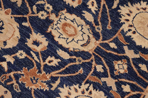 handmade Transitional Kafkaz Blue Dull Orange Hand Knotted RECTANGLE 100% WOOL area rug 9' x 12'