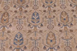 handmade Transitional Kafkaz Beige Tan Hand Knotted RECTANGLE 100% WOOL area rug 9' x 12'
