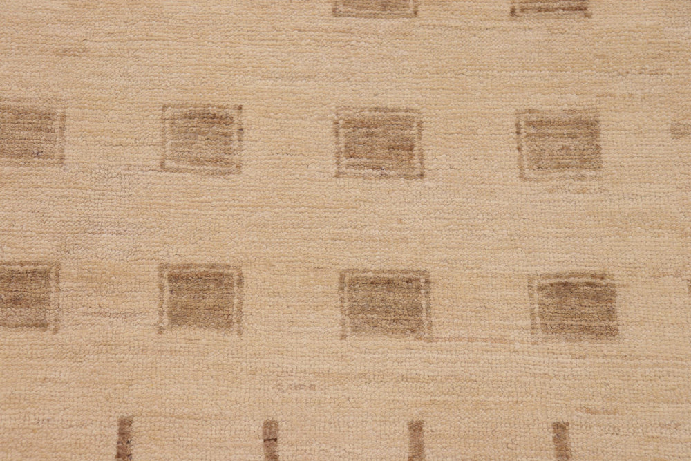 handmade Modern Kafkaz Beige Brown Hand Knotted RECTANGLE 100% WOOL area rug 9' x 12'