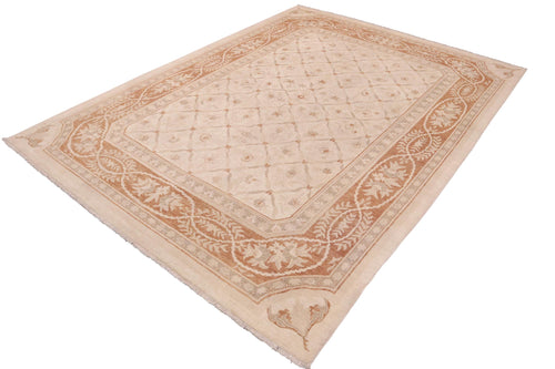 handmade Transitional Kafkaz Beige Copper Hand Knotted RECTANGLE 100% WOOL area rug 9' x 12'