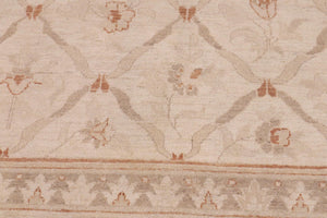 handmade Transitional Kafkaz Beige Copper Hand Knotted RECTANGLE 100% WOOL area rug 9' x 12'