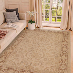 handmade Traditional Kafkaz Tan Brown Hand Knotted RECTANGLE 100% WOOL area rug 9x12