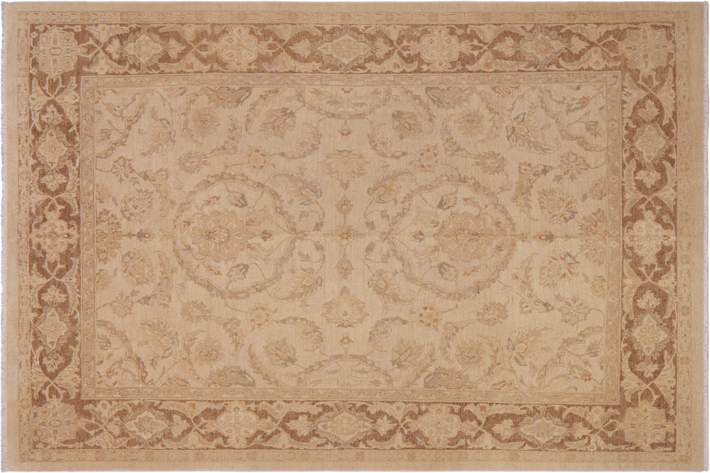 handmade Traditional Kafkaz Tan Brown Hand Knotted RECTANGLE 100% WOOL area rug 9x12