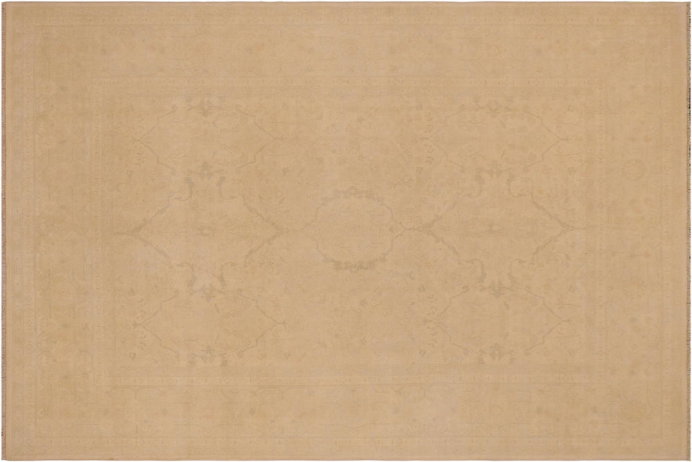 handmade Traditional Kafkaz Beige Beige Hand Knotted RECTANGLE 100% WOOL area rug 9x12