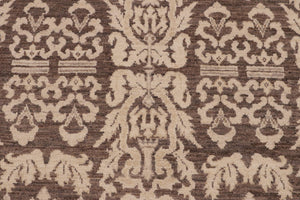 handmade Transitional Kafkaz Brown Beige Hand Knotted RECTANGLE 100% WOOL area rug 9' x 12'