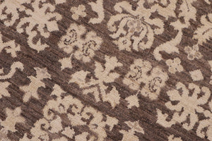 handmade Transitional Kafkaz Brown Beige Hand Knotted RECTANGLE 100% WOOL area rug 9' x 12'