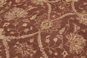 handmade Transitional Kafkaz Red Beige Hand Knotted RECTANGLE 100% WOOL area rug 9' x 12'