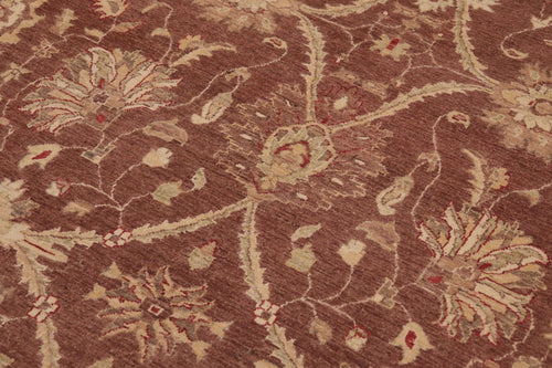 handmade Transitional Kafkaz Red Beige Hand Knotted RECTANGLE 100% WOOL area rug 9' x 12'