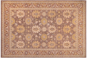 handmade Transitional Kafkaz Lt. Brown Beige Hand Knotted RECTANGLE 100% WOOL area rug 9' x 13'