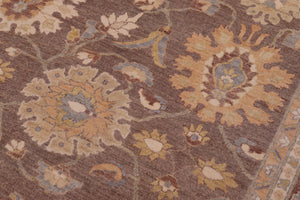 handmade Transitional Kafkaz Lt. Brown Beige Hand Knotted RECTANGLE 100% WOOL area rug 9' x 13'