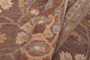 handmade Transitional Kafkaz Lt. Brown Beige Hand Knotted RECTANGLE 100% WOOL area rug 9' x 13'