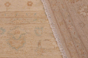 handmade Transitional Kafkaz Tan Beige Hand Knotted RECTANGLE 100% WOOL area rug 9' x 11'