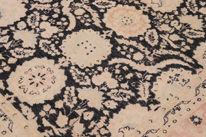 handmade Transitional Lahore Charcoal Pink Hand Knotted RECTANGLE 100% WOOL area rug 9' x 12'