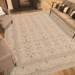 handmade Transitional Kafkaz Beige Brown Hand Knotted RECTANGLE 100% WOOL area rug 9' x 12'