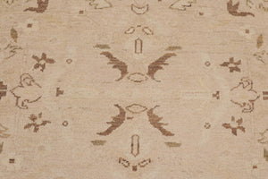 handmade Transitional Kafkaz Beige Brown Hand Knotted RECTANGLE 100% WOOL area rug 9' x 12'