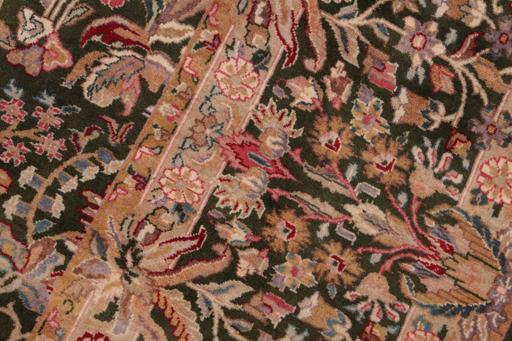 handmade Transitional Gulshan Green Gold Hand Knotted RECTANGLE 100% WOOL area rug 8x10