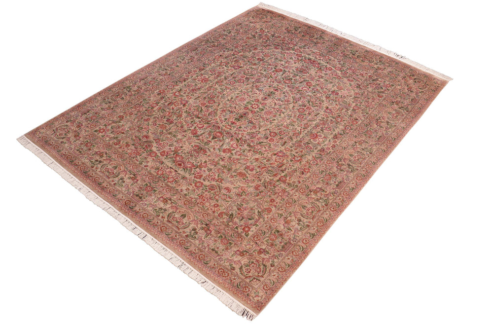 handmade Traditional Tabriz Tan Rust Hand Knotted RECTANGLE 100% WOOL area rug 8x10