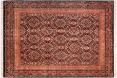 handmade Transitional Paracha Black Rust Hand Knotted RECTANGLE 100% WOOL area rug 8x10