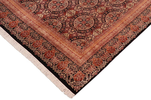 handmade Transitional Paracha Black Rust Hand Knotted RECTANGLE 100% WOOL area rug 8x10