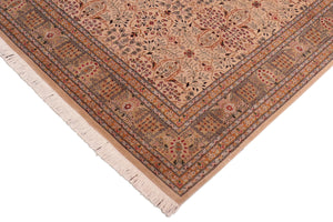 handmade Transitional Tabriz Tan Green Hand Knotted RECTANGLE 100% WOOL area rug 8x10