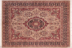 handmade Traditional B/2 Tan Blue Hand Knotted RECTANGLE 100% WOOL area rug 8x10
