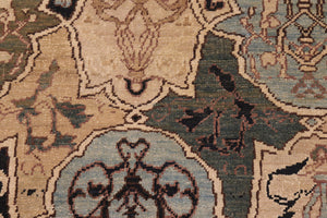 handmade Transitional Kafkaz Blue Brown Hand Knotted RECTANGLE 100% WOOL area rug 6' x 9'