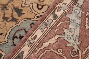handmade Transitional Kafkaz Blue Brown Hand Knotted RECTANGLE 100% WOOL area rug 6' x 9'