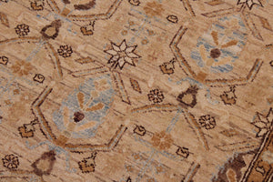 handmade Transitional Kafkaz Tan Brown Hand Knotted RECTANGLE 100% WOOL area rug 6' x 10'