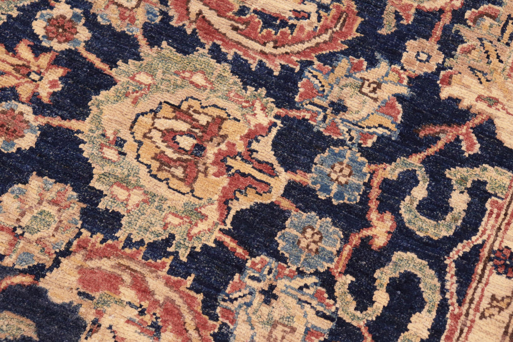 handmade Traditional Kafkaz Blue Red Hand Knotted RECTANGLE 100% WOOL area rug 6x9