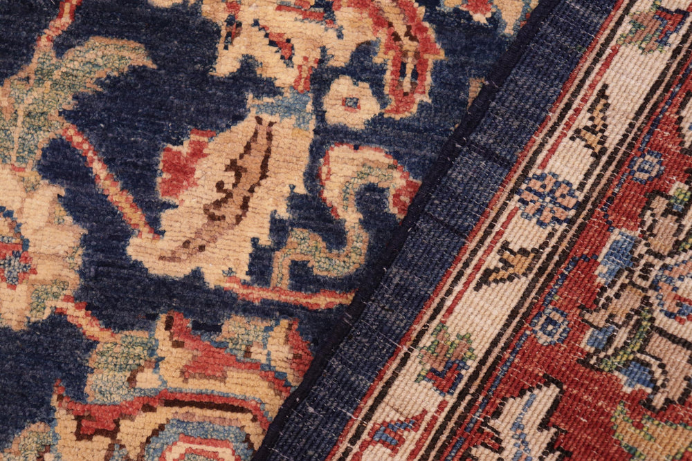 handmade Traditional Kafkaz Blue Red Hand Knotted RECTANGLE 100% WOOL area rug 6x9