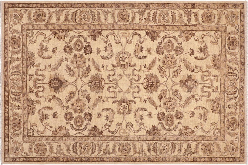 handmade Traditional Kafkaz Beige Brown Hand Knotted RECTANGLE 100% WOOL area rug 6x9