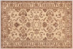 handmade Traditional Kafkaz Beige Brown Hand Knotted RECTANGLE 100% WOOL area rug 6x9