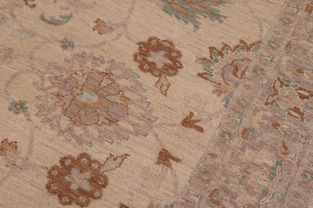 handmade Traditional Kafkaz Ivory Lt. Brown Hand Knotted RECTANGLE 100% WOOL area rug 6x9
