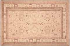 handmade Traditional Kafkaz Tan Brown Hand Knotted RECTANGLE 100% WOOL area rug 7x9