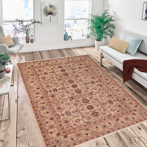 handmade Transitional Kafkaz Gold Rust Hand Knotted RECTANGLE 100% WOOL area rug 6' x 9'