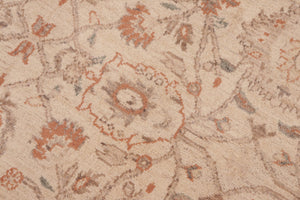 handmade Transitional Kafkaz Beige Tan Hand Knotted RECTANGLE 100% WOOL area rug 6' x 9'