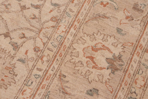 handmade Transitional Kafkaz Beige Tan Hand Knotted RECTANGLE 100% WOOL area rug 6' x 9'