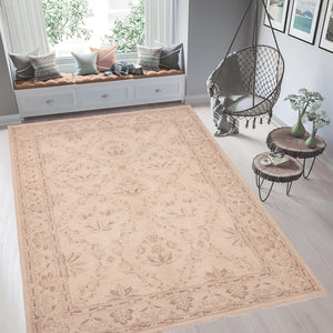 handmade Transitional Kafkaz Beige Brown Hand Knotted RECTANGLE 100% WOOL area rug 6' x 9'