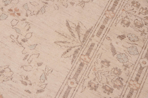 handmade Transitional Kafkaz Beige Brown Hand Knotted RECTANGLE 100% WOOL area rug 6' x 9'