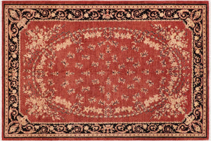 handmade Transitional Kafkaz Red Black Hand Knotted RECTANGLE 100% WOOL area rug 6' x 9'