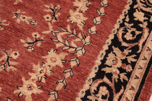 handmade Transitional Kafkaz Red Black Hand Knotted RECTANGLE 100% WOOL area rug 6' x 9'
