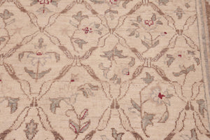 handmade Transitional Kafkaz Beige Brown Hand Knotted RECTANGLE 100% WOOL area rug 6' x 9'