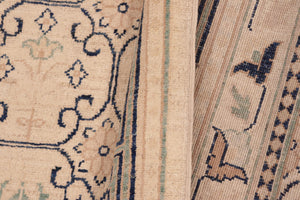 handmade Transitional Kafkaz Beige Green Hand Knotted RECTANGLE 100% WOOL area rug 6' x 9'