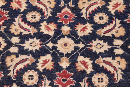 handmade Transitional Kafkaz Blue Tan Hand Knotted RECTANGLE 100% WOOL area rug 6' x 9'
